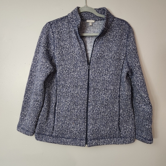 Talbots Jackets & Blazers - Women’s Talbots Blue & White front zip athleisure jacket with pockets medium P